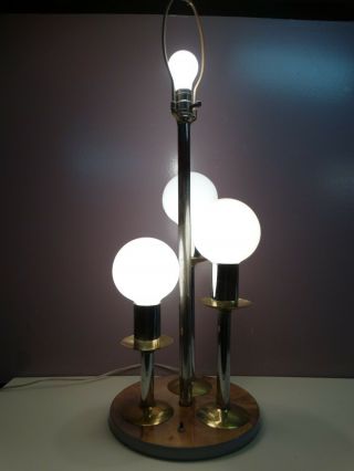 VINTAGE MID - CENTURY CHROME TABLE LAMP MODERN ATOMIC ERA 2