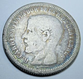1866 Guatemala Silver 2 Reales Piece Of 8 Dos Real Old Antique Guatemalan Coin
