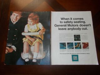 1968 Gm Gmac General Motors Gmc Car Ad Antique Kid Baby Car Seat Belt Seatbelt