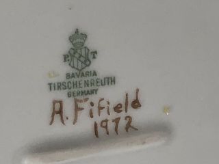 Antique P.  T.  Tirschenreuth Bavaria Germany Hand Painted Double Handle Platter 4