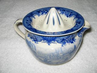 Antique Porcelain Victorian Blue And White Juicer Reamer 6 " Tall
