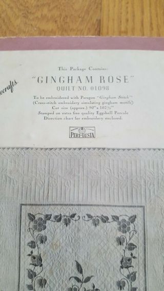 313: Paragon Antique X - Stitch Quilting Kit,  " Gingham Rose " 01098