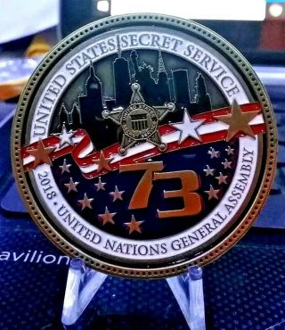 Rare U.  S.  Secret Service United Nations 2018 General Assembly 73 Challenge Coin