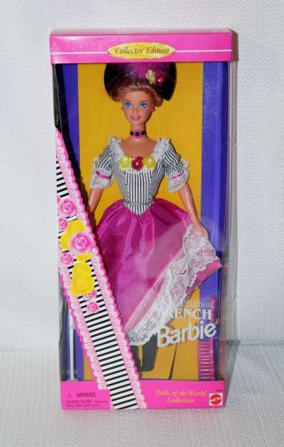 1996 Dolls Of The World " French Barbie " Brunette Hair Iob 16499 Second Edition