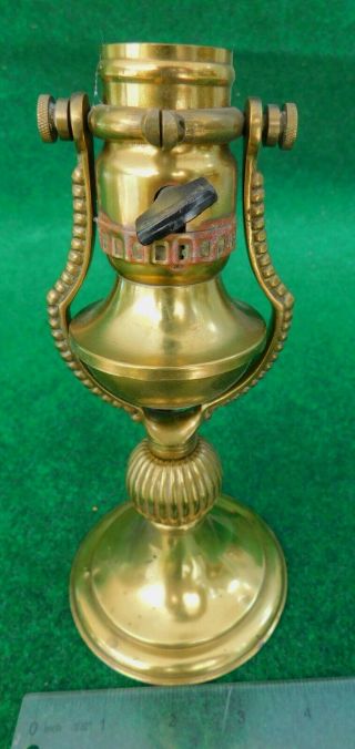 Antique Perkins Brass Nautical Gimbal Lamp W/ Edison Patents Weighted Socket