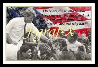 Robert F.  Kennedy - Rfk Bobby - Us Flag - Portrait Poster - Really Cool Artwork