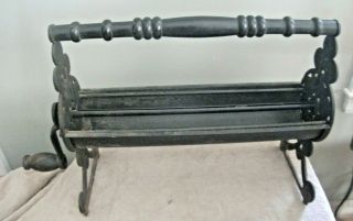 Vintage Cast Iron Fireplace Paper Log Roller Recycle Newspaper Hearth Decor
