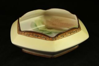 Vintage Antique Nippon Hand Painted Porcelain China Unique Hexagonal Bowl 5