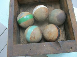 Old Croquet Balls.  Stripes,  5 Of Them.