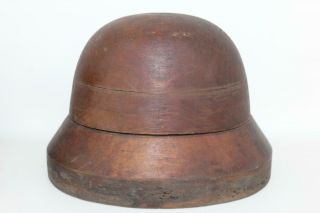 2x Antique Solid Wood Men ' s/Ladies 67/62cm Hat Block Millinery Wig Rest Moulds 8