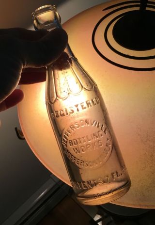 Antique Jeffersonville Ny Embossed Soda Pop Bottle 7 Oz Registered Advertising