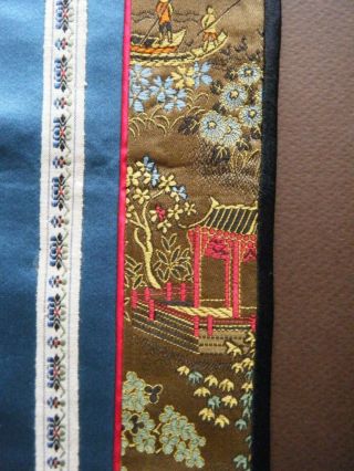 Old vtg Antique 20c Chinese Silk Hand Embroidered panel nature design 8