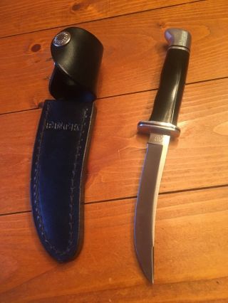 BUCK Knife Model 118 with black leather sheath 1991 2