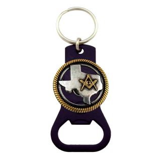 Masonic Car Key Chain Tx Freemason Keyring Beer Soda Bottle Opener Keychain Ring