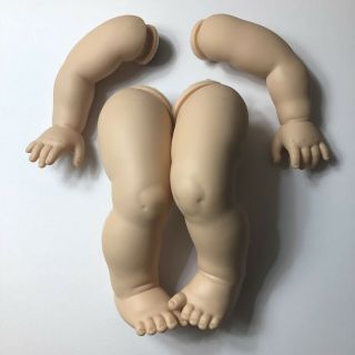 Baby Doll Set Of Vintage Vinyl Rubber Chubby Arms 5” Legs 6 1/4” Parts Reborn