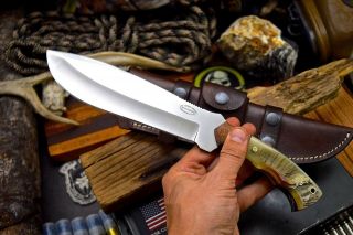 CFK Handmade VG10 Stainless Leopard Wood & Sheep - Horn Hunting Camp Blade Knife 3