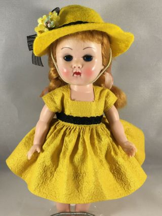 Vintage Golden Yellow Vogue Dolls Inc Tag Dress W - Bloomers & Hat (no Doll)