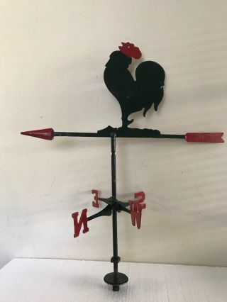 Antique Iron Rooster Chicken Weathervane Garden Art