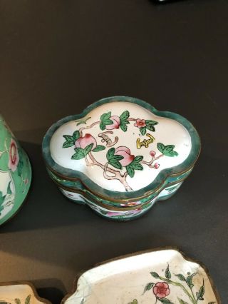 A Group Of Antique Vintage Chinese Enamel Trinket Boxes 3