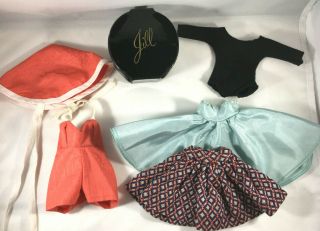 Vintage Jill Leotard,  Jill Black Hat Box,  Sunsuit W - Hat,  2 Skirts (no Doll)