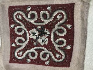 Vintage Victorian Style French Glass Bead Beaded Panel Hand Embroidered