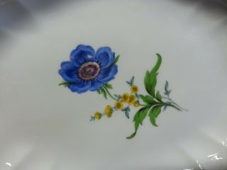 RARE ANTIQUE MEISSEN GERMANY HAND PAINTED FLORAL PORCELAIN BOWL FLOWERS BLUE 3