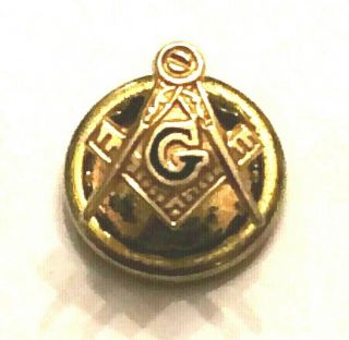 Vintage 10 Karat Yellow Gold Masonic Lapel Pin Tie Tac Marked 10k