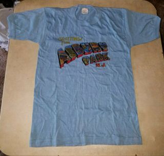 Bruce Springsteen T Shirt - Greetings From Asbury Park Blue Large