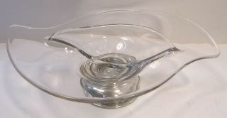 VINTAGE MCM CRYSTAL & STERLING SILVER DIVIDED SERVING DISH CANDY RELISH NUTS 2