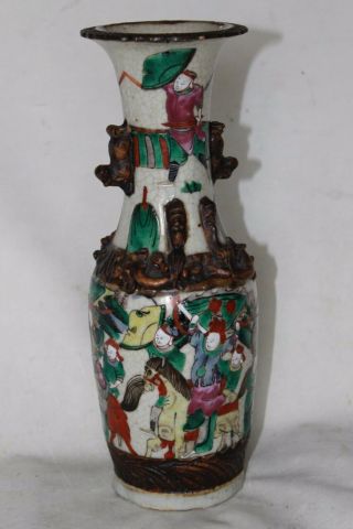 antique 19th c century Chinese porcelain signed marked famille rose verte vase 2