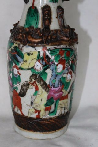 antique 19th c century Chinese porcelain signed marked famille rose verte vase 3