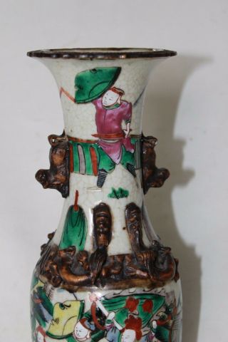 antique 19th c century Chinese porcelain signed marked famille rose verte vase 4