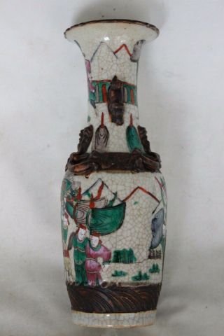 antique 19th c century Chinese porcelain signed marked famille rose verte vase 8