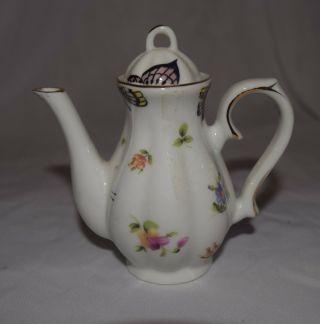 EUC Antique Reflections By L.  Godinger & Co Set Of 3 Miniature Porcelain Teapots 4