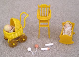 Vintage Holly Hobbie Baby Furniture,  Figures,  And Accessories -
