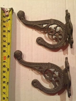 2 Antique Cast Iron Bracket/hook - - - Slide Together