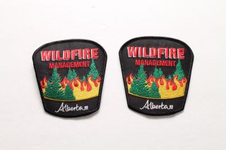 Alberta Wildfire Management Shoulder Patch Flash - Set Of 2 - Firefighting Canada