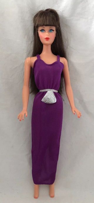 Vintage Barbie Doll Best Buy Fashion 1470 Purple Silver Dress Gown