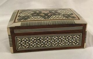 Made in Egypt Inlay Wood And Abalone Shell Intricate Design Box 2