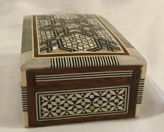 Made in Egypt Inlay Wood And Abalone Shell Intricate Design Box 3