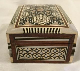 Made in Egypt Inlay Wood And Abalone Shell Intricate Design Box 5