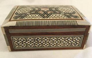 Made in Egypt Inlay Wood And Abalone Shell Intricate Design Box 6