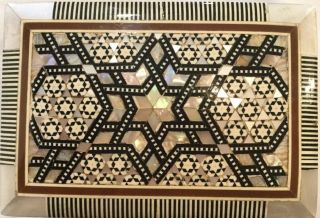 Made in Egypt Inlay Wood And Abalone Shell Intricate Design Box 7