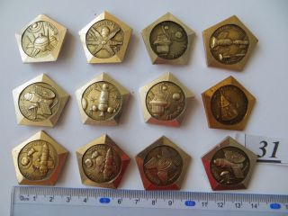 12 Set Soviet Russian Badge Pin Medal Ussr Space Gagarin Interkosmos Astronauts