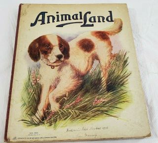 Vintage 1913 Animal Land Antique Children’s Book No.  901 Printed In Usa