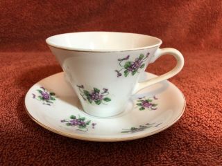 Made In Japan Violet Tea Cup And Saucer