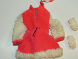 Vintage 1960 ' s Barbie Hot Pink Snow Bunny Dress w Mitten & Hat Tagged 2