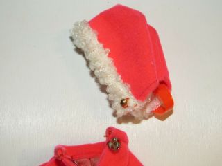Vintage 1960 ' s Barbie Hot Pink Snow Bunny Dress w Mitten & Hat Tagged 3