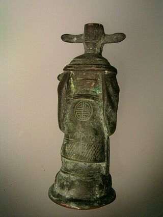 Antique Chinese Bronze Immortal Figure Statue 2