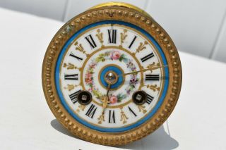 ANTIQUE FRENCH MANTLE CLOCK MOVEMENT JAPY FRERES PORCELAIN DIAL 2